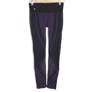 NUX black purple seamless compression leggings M